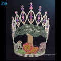 Colored Rhinestone Home Decorations Metal Crowns, Custom Made Tiara